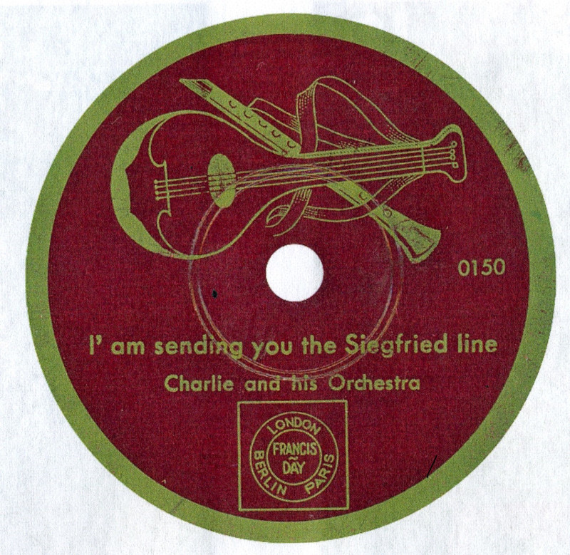 Vintage Schallplatte Siegfried Line von Charlie und Orchester. Musik-Nostalgie.